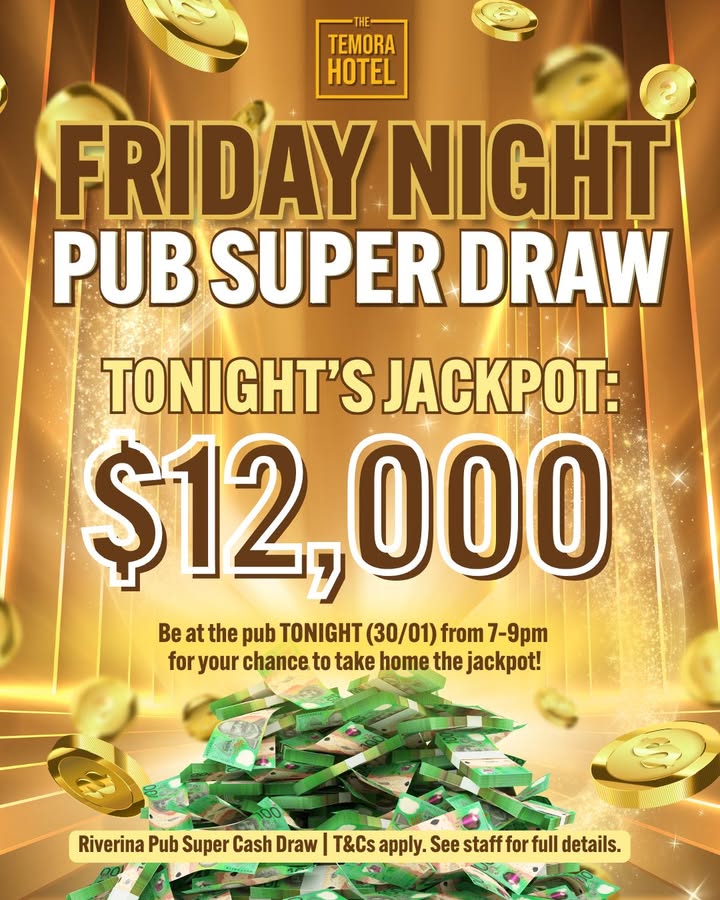 Featured image for “Riverina Pub Super Draw Tonight at Temora Hotel”