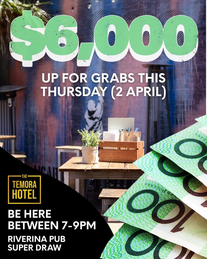 Featured image for “$6K Riverina Pub Super Draw at Temora Hotel”