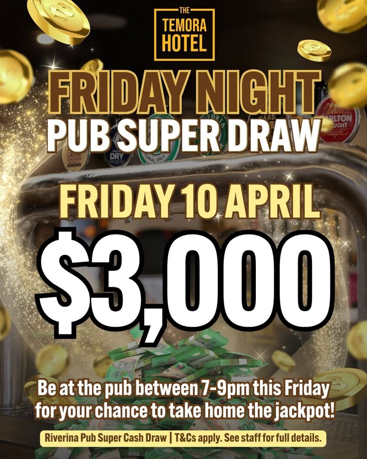 Featured image for “$3,000 Riverina Pub Super Draw at Temora Hotel”
