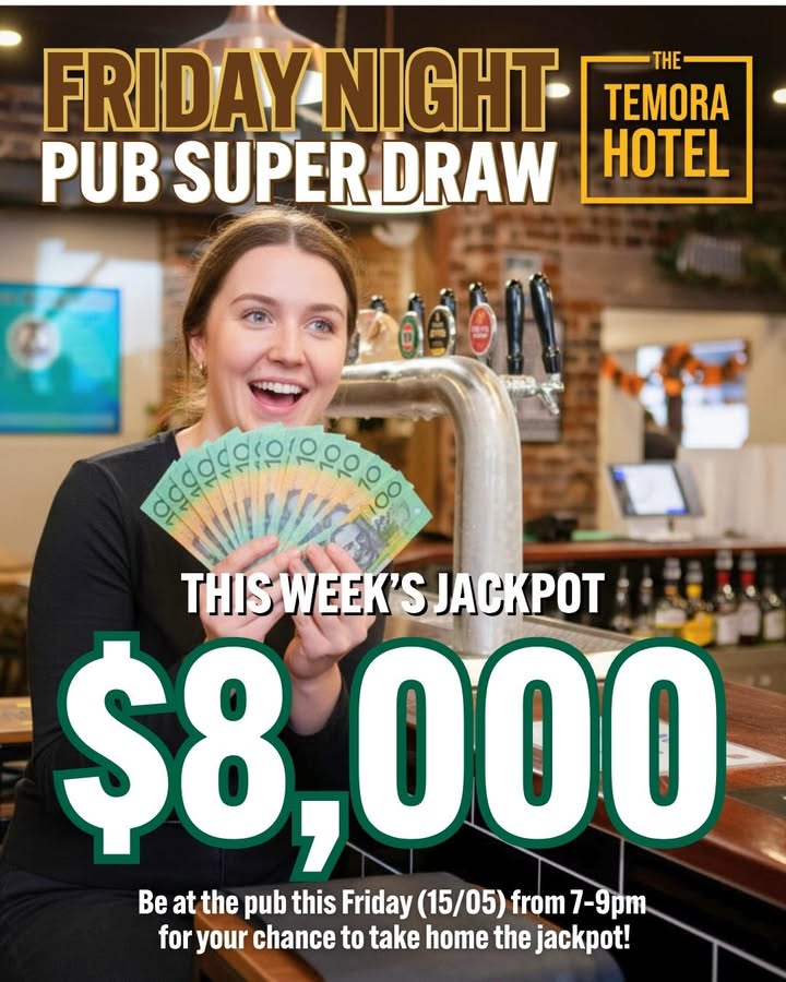 Featured image for “$8K Riverina Pub Super Draw at Temora Hotel”