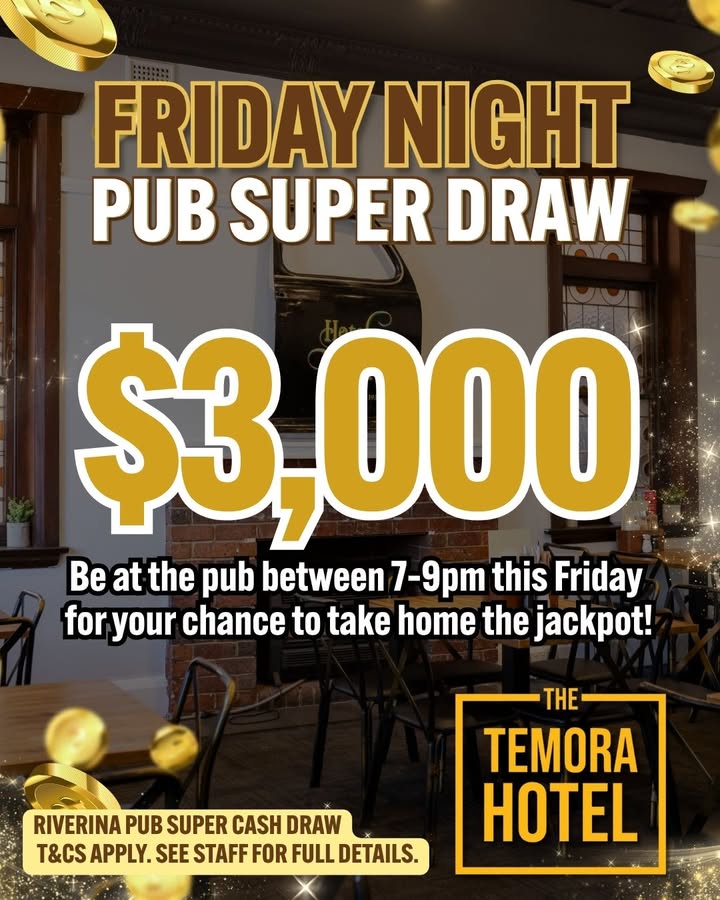 Featured image for “Super Draw Winner Announced at Temora Hotel”
