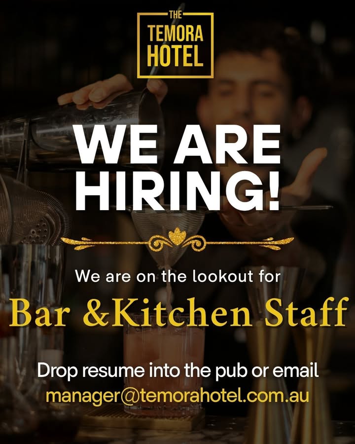 Featured image for “Join the Team at Temora Hotel – Now Hiring”