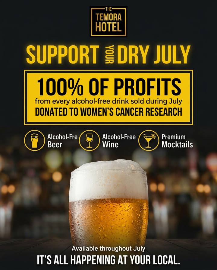 Featured image for “Support Dry July at Temora Hotel with Alcohol-Free Drinks”