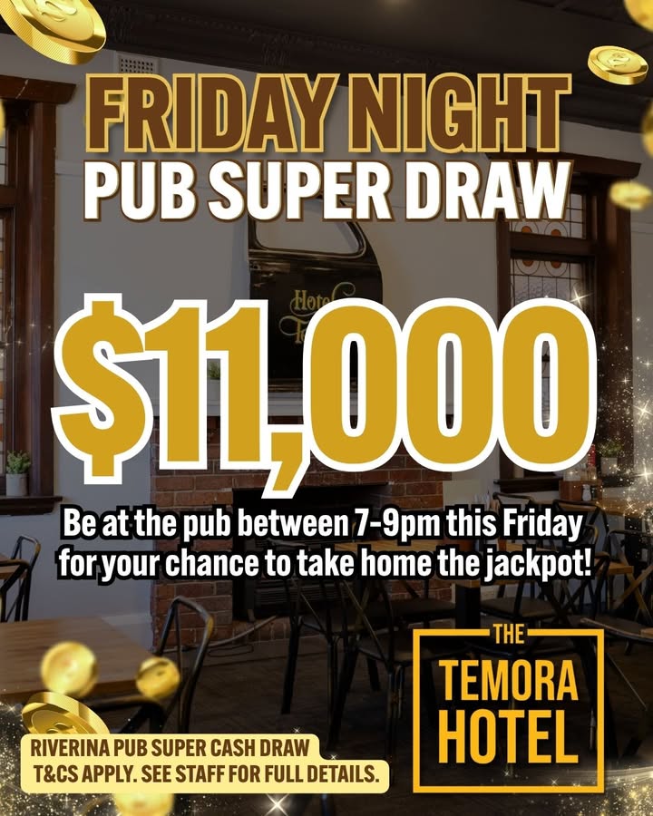 Featured image for “Pub Super Draw Jackpots to $11,000 at Temora Hotel”